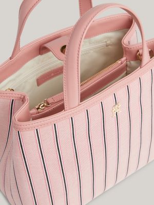 Chic Satchel mit strukturierten Streifen | Rosa | Tommy Hilfiger
