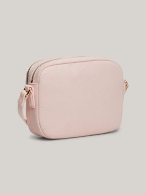 pink kleine crossbody-tasche aus canvas für damen - tommy hilfiger