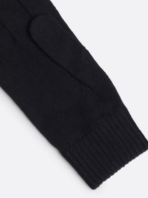 guanti essential con cashmere e bandierina nero da donne tommy hilfiger