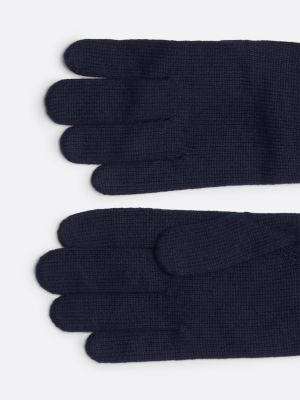 guanti essential con cashmere e bandierina blu da donne tommy hilfiger