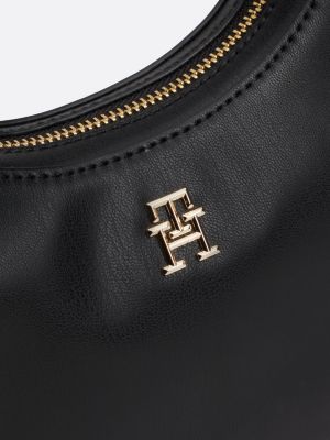 borsa a tracolla con catenella e monogramma nero da donne tommy hilfiger