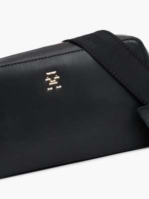 bolso bandolera con monotipo hilfiger negro de mujeres tommy hilfiger