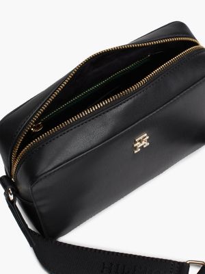 bolso bandolera con monotipo hilfiger negro de mujeres tommy hilfiger