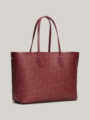 borsa tote th monoplay con custodia per laptop rosso da donne tommy hilfiger