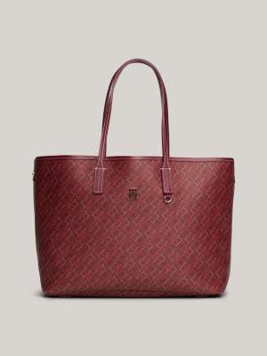 borsa tote th monoplay con custodia per laptop red da donne tommy hilfiger