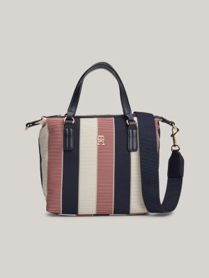 borsa tote con monogramma th red da donne tommy hilfiger