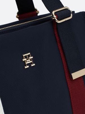 Fourre tout colour block a monogramme TH Bleu Tommy Hilfiger