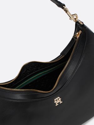 borsa hobo con monogramma th nero da donne tommy hilfiger