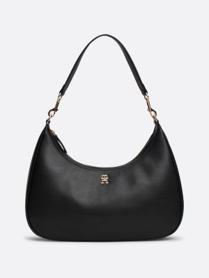 TH Monogram Hobo Bag Black Tommy Hilfiger