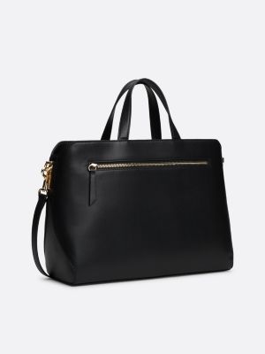 borsa da lavoro heritage con monogramma th nero da donne tommy hilfiger