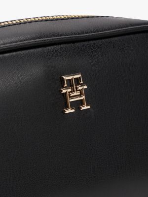 camera bag con monogramma th nero da donne tommy hilfiger