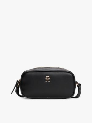 camera bag con monogramma th black da donne tommy hilfiger