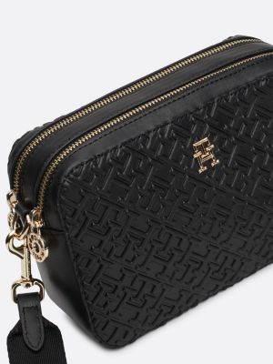 camera bag con monogrammi th in rilievo nero da donne tommy hilfiger