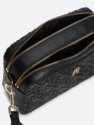 camera bag con monogrammi th in rilievo nero da donne tommy hilfiger