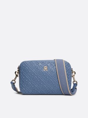 camera bag con monogrammi th in rilievo blue da donne tommy hilfiger