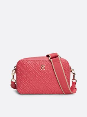 camera bag con monogrammi th in rilievo red da donne tommy hilfiger