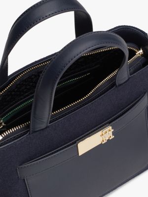 satchel heritage in misto lana blu da donne tommy hilfiger