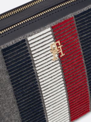 grau wollmix-kameratasche mit th-monogramm für damen - tommy hilfiger