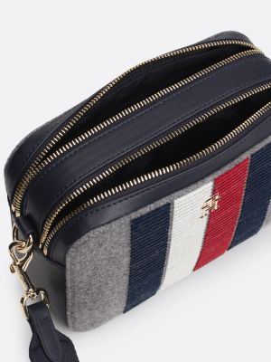 grey th monogram wool blend camera bag for women tommy hilfiger