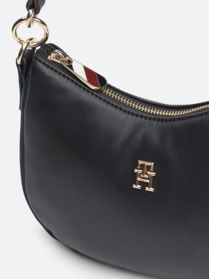 borsa con placchetta a monogramma th nero da donne tommy hilfiger