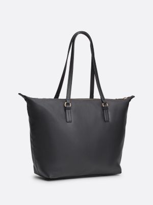 TH Monogram Plaque Tote Black Tommy Hilfiger