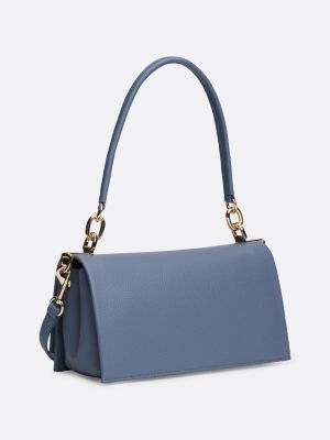 borsa a tracolla con monogramma th blu da donne tommy hilfiger