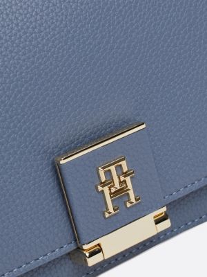 borsa a tracolla con monogramma th blu da donne tommy hilfiger