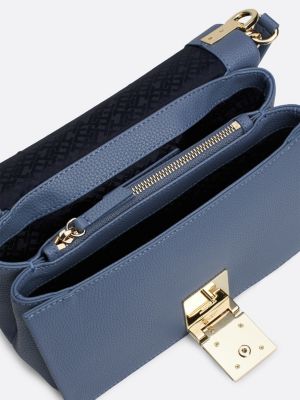 borsa a tracolla con monogramma th blu da donne tommy hilfiger