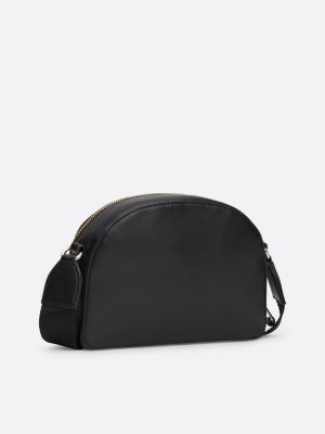 black th monogram half moon crossover bag for women tommy hilfiger