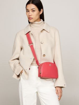 red th monogram half moon crossover bag for women tommy hilfiger