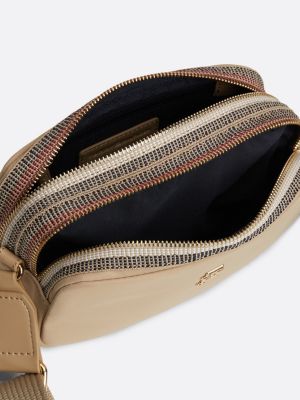 beige signature zip camera bag for women tommy hilfiger