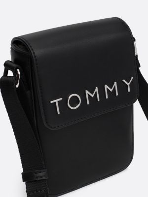 bolsa para móvil city con logo metálico negro de mujeres tommy jeans