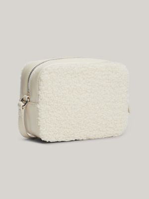 white essential sherpa camera bag for women tommy jeans