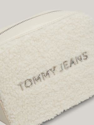 white essential sherpa camera bag for women tommy jeans