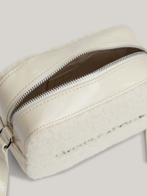 white essential sherpa camera bag for women tommy jeans