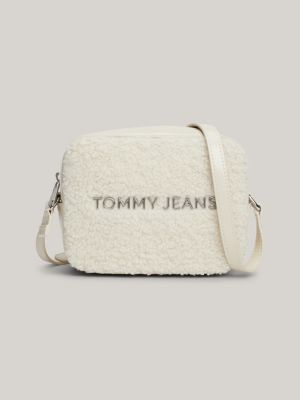 white essential sherpa camera bag for women tommy jeans