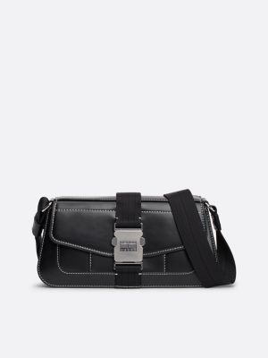 bolso bandolera utility con solapa black de mujeres tommy jeans