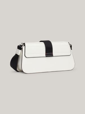 borsa a tracolla con patta bianco da donne tommy jeans