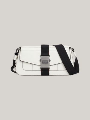 borsa a tracolla con patta white da donne tommy jeans