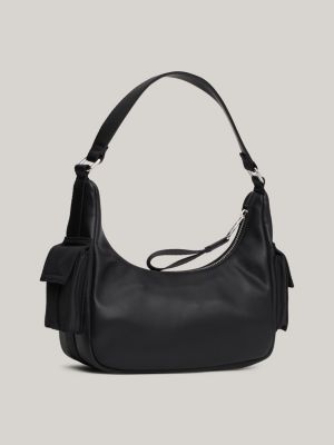 black logo shoulder bag for women tommy jeans