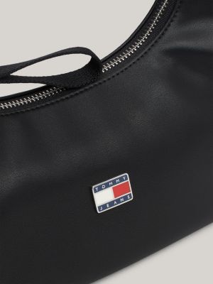 bolso de hombro con logo negro de mujeres tommy jeans