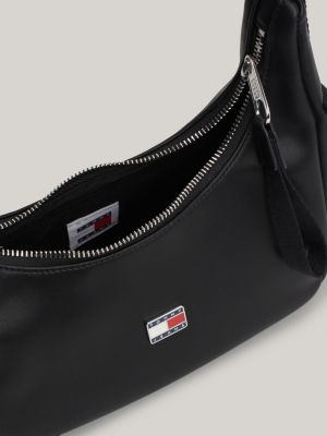 bolso de hombro con logo negro de mujeres tommy jeans