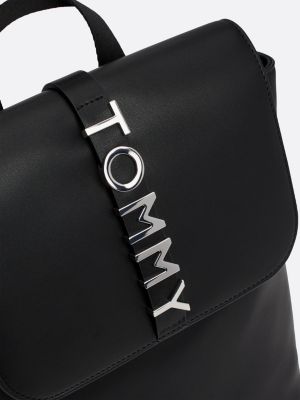 zaino city con logo in metallo nero da donne tommy jeans