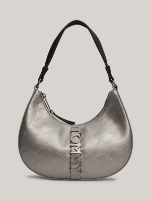 borsa city con finitura metallizzata grey da donne tommy jeans