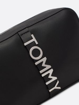 camera bag city con logo in metallo nero da donne tommy jeans