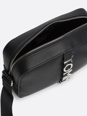 camera bag city con logo in metallo nero da donne tommy jeans