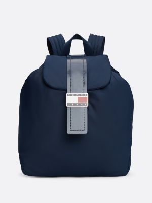 blue stardust logo flap backpack for women tommy jeans