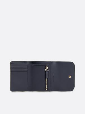 beige heritage th monogram flap wallet for women tommy hilfiger