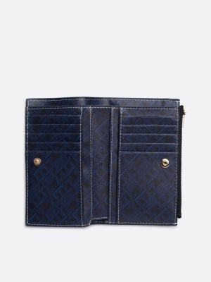 blauw th monoplay slim bifold portemonnee voor dames - tommy hilfiger