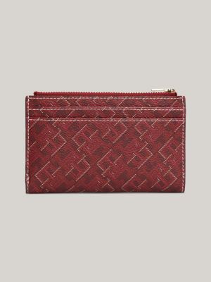 portafogli bifold th monoplay sottile rosso da donne tommy hilfiger